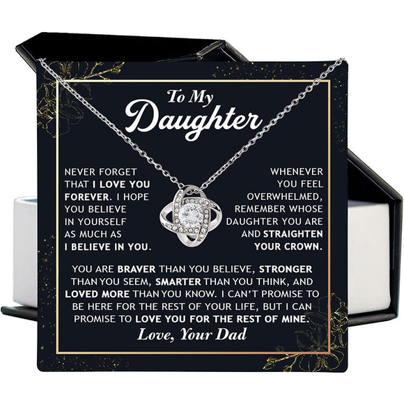 Daughter Gifts From Dad, To My Daughter Necklace From Dad, Love Knot Necklace, Daughter Necklace, Father Daughter Necklace, Gift For My Daughter, Birthday Gift, Christmas Gift To Daughter From Dad