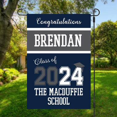 Congrats Grad Class of 2024 Garden Flag, Graduation House Flag Decorative- College Graduation, High School Graduation