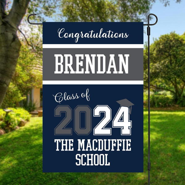 Congrats Grad Class of 2024 Garden Flag, Graduation House Flag Decorative- College Graduation, High School Graduation