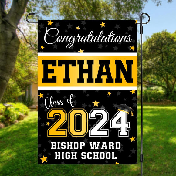 Personalized Graduation Senior Flag 2024, 2024 Graduate Banner, Graduate Yard Sign, Graduation Flag Décor - High School Graduation, College Graduation 2024, Graduation Garden Flag Double Sided