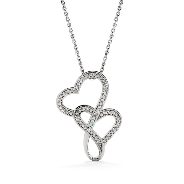 to Our Dearest Mom, We Love You from Your ChildrenDouble Heart Necklace with POD Message Card, Gift for Mom from Entire Family