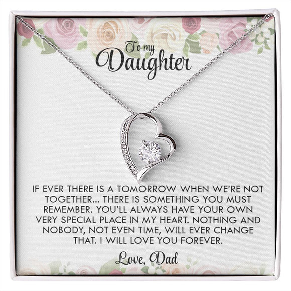 Daughter Gift from Dad, to My Daughter Necklace from Dad, I Love My Daughter, Father Daughter Gifts, Meaningful Jewelry, Sentimental Gifts, Forever Love Necklace with Message Card