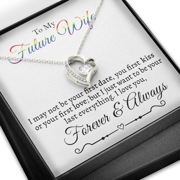 LGBT Future Wife Necklace, Lesbian Fiance Gift, Lesbian Couple Gifts, Hers and Hers Gifts, Girlfriend to Girlfriend Gift, Gay Future Wife, Forever Love Necklace with Message Card