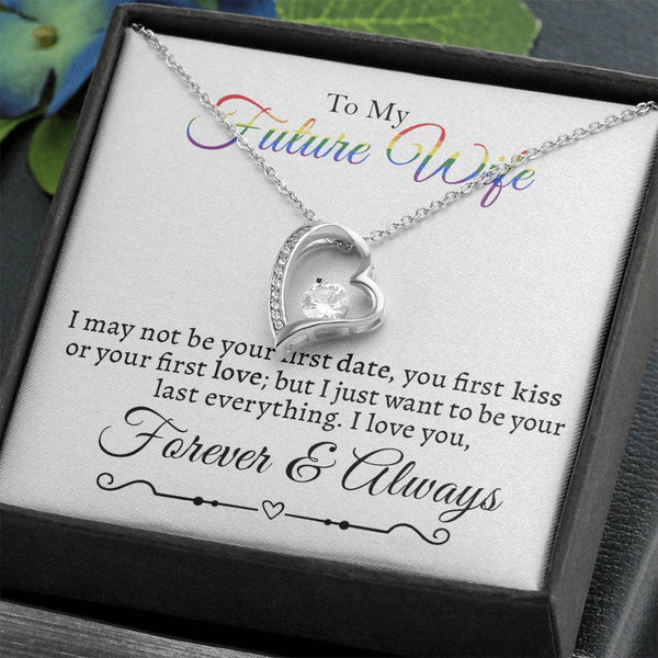 LGBT Future Wife Necklace, Lesbian Fiance Gift, Lesbian Couple Gifts, Hers and Hers Gifts, Girlfriend to Girlfriend Gift, Gay Future Wife, Forever Love Necklace with Message Card