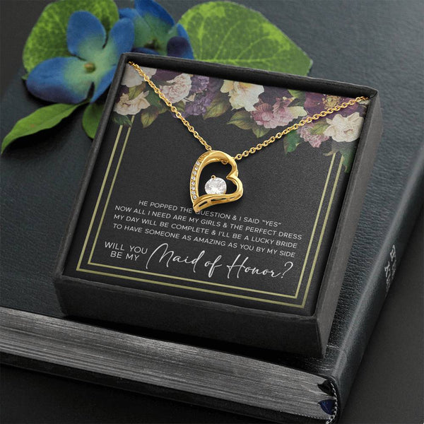 Maid of Honor Proposal Necklace, I Can't Say I Do Without You Jewelry Gift, Will You Be My Maid of Honor, Ask Maid of Honor Card & Pendant, Forever Love Necklace with Message Card