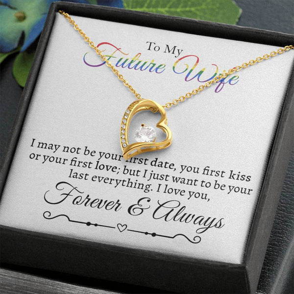 LGBT Future Wife Necklace, Lesbian Fiance Gift, Lesbian Couple Gifts, Hers and Hers Gifts, Girlfriend to Girlfriend Gift, Gay Future Wife, Forever Love Necklace with Message Card