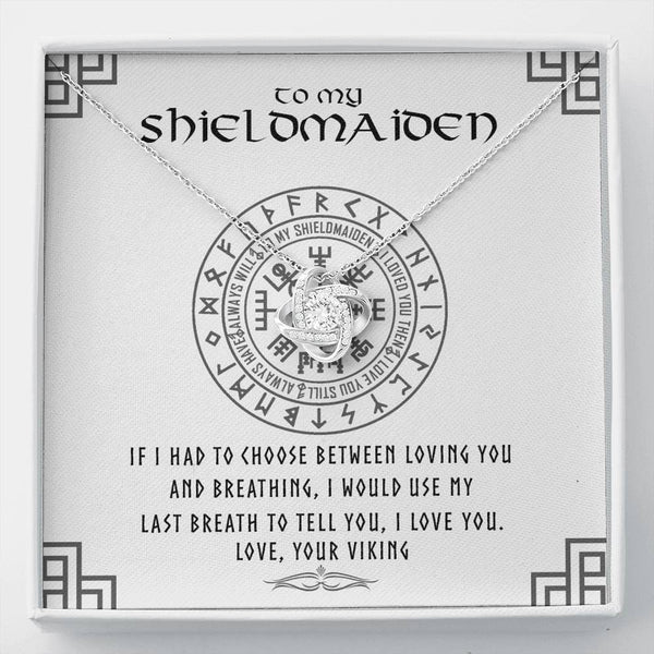 Shieldmaiden Jewelry, Shieldmaiden Necklace Pendant, Nordic Necklace, Norse Jewelry for Women, Norseman, Viking Jewelry, Love Knot Necklace with Message Card