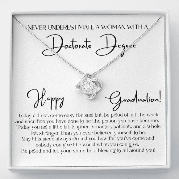 Doctorate Graduation Gift, for Her, PHD Graduation Gift, Doctorate Degree Graduation Gift, PHD Graduation Gift, Love Knot Necklace with Message Card