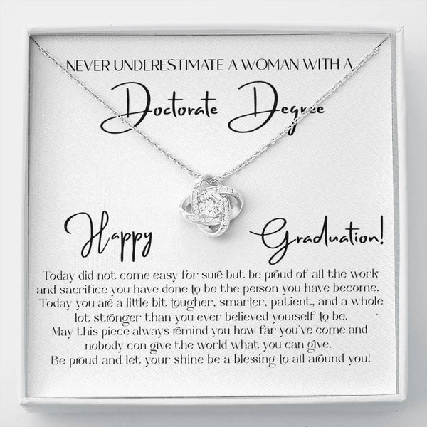 Doctorate Graduation Gift, for Her, PHD Graduation Gift, Doctorate Degree Graduation Gift, PHD Graduation Gift, Love Knot Necklace with Message Card