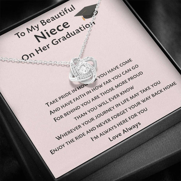 to My Beautiful Graduation Gift for Niece, Love Knot Necklace with On Message Card, Graduation Gift for Her, Graduation 2021, Pandemic Graduate, Class of 2021 Gift, Gift from Aunt to Niece
