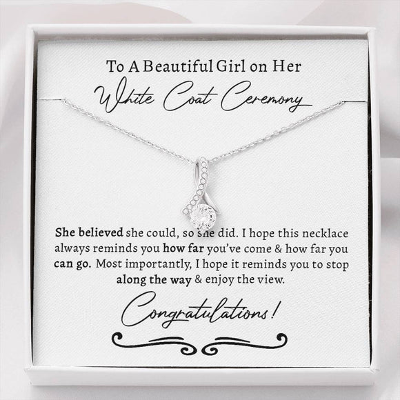 White Coat Ceremony Gift, Medical School Graduation, Medical Student Ceremony, New Doctor, Graduation Gift for Doctor, Residency Graduation, Alluring Beauty Necklace with Message Card
