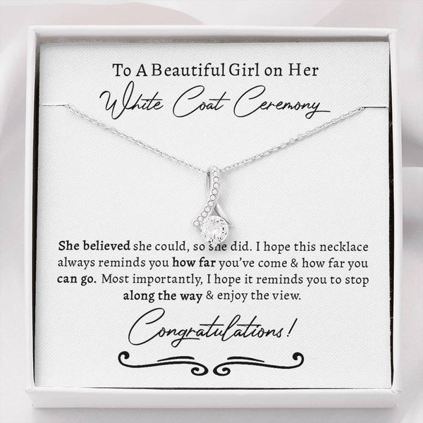 White Coat Ceremony Gift, Medical School Graduation, Medical Student Ceremony, New Doctor, Graduation Gift for Doctor, Residency Graduation, Alluring Beauty Necklace with Message Card