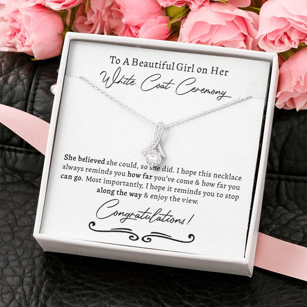 White Coat Ceremony Gift, Medical School Graduation, Medical Student Ceremony, New Doctor, Graduation Gift for Doctor, Residency Graduation, Alluring Beauty Necklace with Message Card
