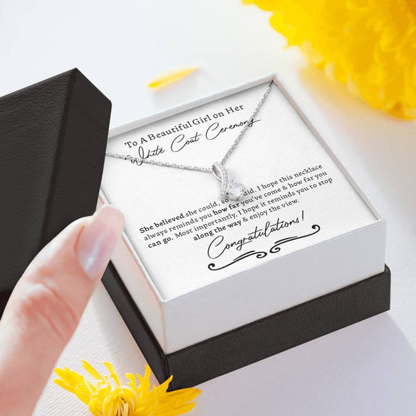 White Coat Ceremony Gift, Medical School Graduation, Medical Student Ceremony, New Doctor, Graduation Gift for Doctor, Residency Graduation, Alluring Beauty Necklace with Message Card