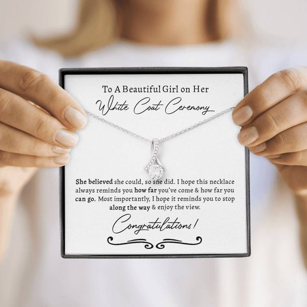 White Coat Ceremony Gift, Medical School Graduation, Medical Student Ceremony, New Doctor, Graduation Gift for Doctor, Residency Graduation, Alluring Beauty Necklace with Message Card