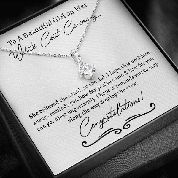 White Coat Ceremony Gift, Medical School Graduation, Medical Student Ceremony, New Doctor, Graduation Gift for Doctor, Residency Graduation, Alluring Beauty Necklace with Message Card