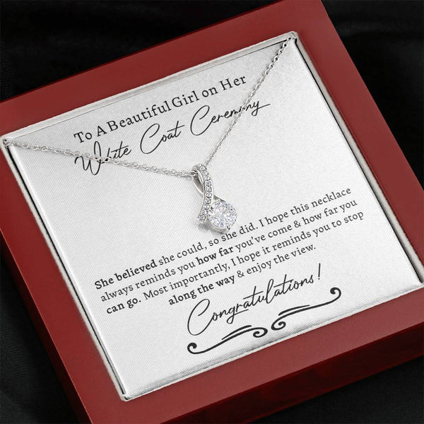 White Coat Ceremony Gift, Medical School Graduation, Medical Student Ceremony, New Doctor, Graduation Gift for Doctor, Residency Graduation, Alluring Beauty Necklace with Message Card