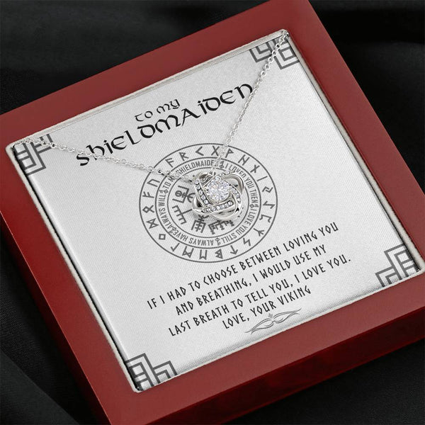 Shieldmaiden Jewelry, Shieldmaiden Necklace Pendant, Nordic Necklace, Norse Jewelry for Women, Norseman, Viking Jewelry, Love Knot Necklace with Message Card